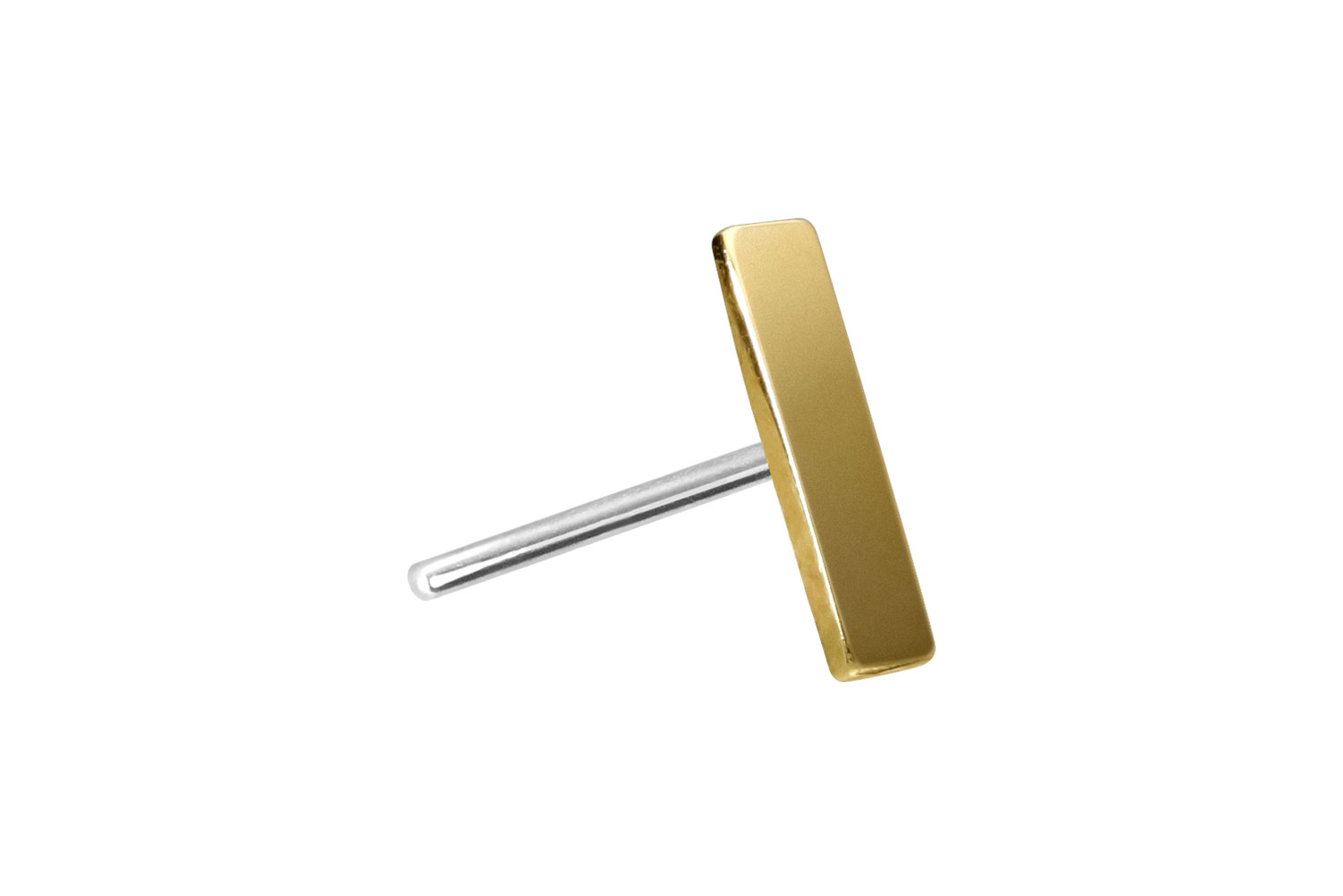 14 Karat Gold Aufsatz mit Titan Push Pin BALKEN von Piercingline